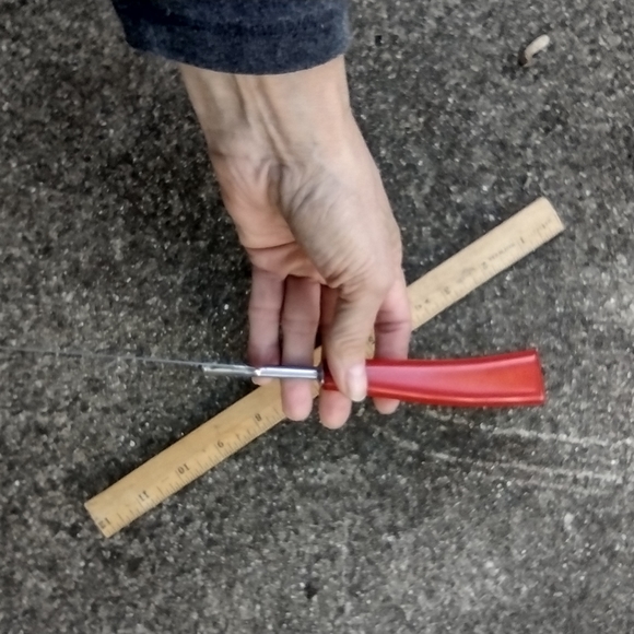 Antique Bakelite handle pastry spatula red, Ecko Eterna USA stainless steel - Picture 6 of 7